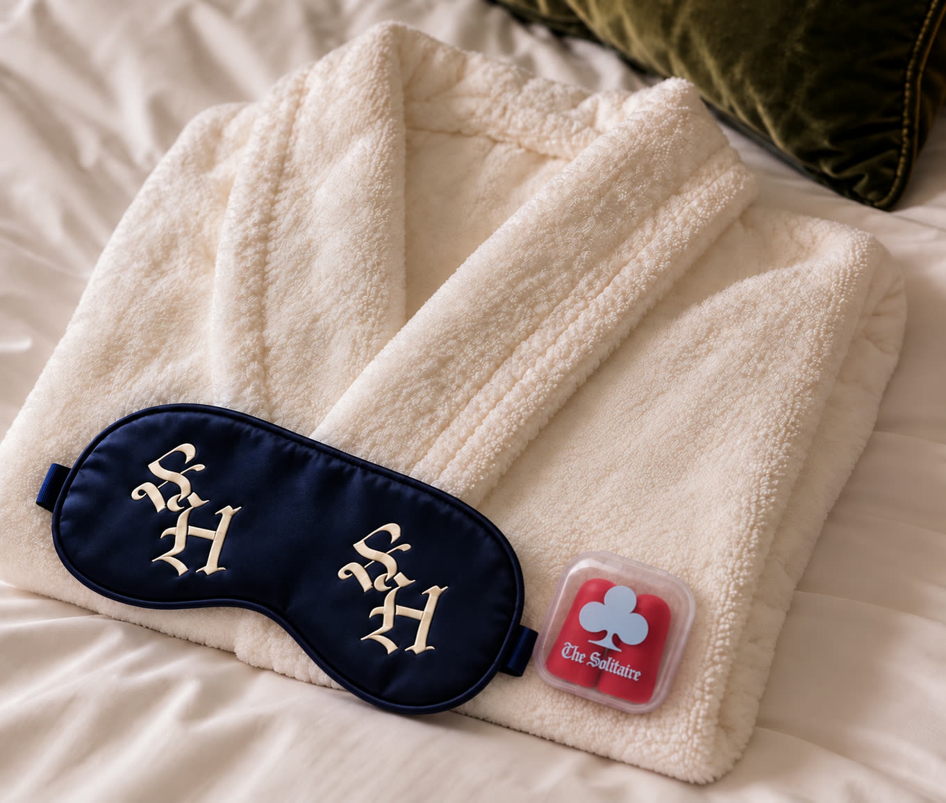 Robe, sleep mask and earplugs provided in every room